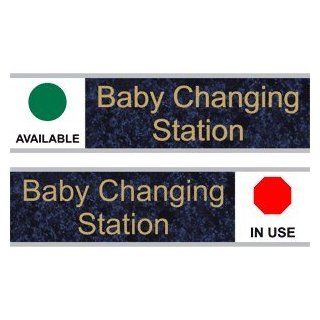 Baby Changing Station Engraved Sign EGRE 15953 SLIDE GLDonCBLU  Business And Store Signs 