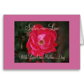 Mother's Day Sister in law, wild red rose Greeting Cards