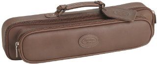 Reunion Blues Flute/Piccolo Combination Case Cover, Chestnut Brown Leather Musical Instruments
