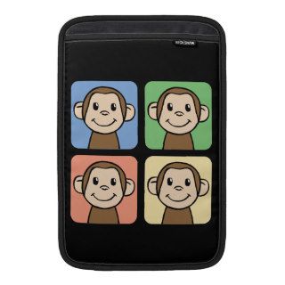 Cartoon Clip Art with 4 Happy Monkeys MacBook Air Sleeve