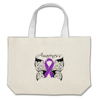 Tattoo Butterfly Awareness   Lupus Canvas Bags