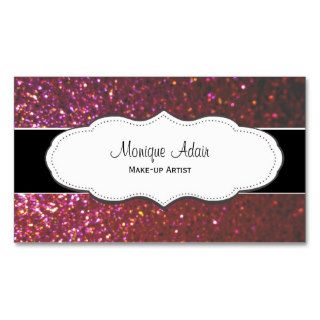 Hot Pink Faux Glitter Business Cards