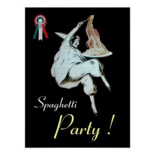 SPAGHETTI PARTY, ITALIAN KITCHEN ,red black white Print