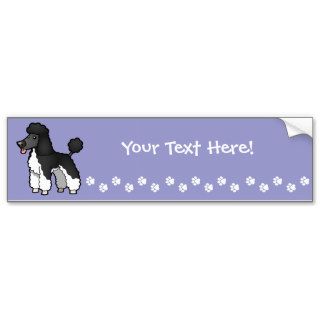 Cartoon Poodle (tuxedo puppy cut) Bumper Stickers
