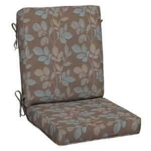Hampton Bay Blush Botanical Quick Dry High Back Outdoor Chair Cushion DISCONTINUED NB72212A 9D1