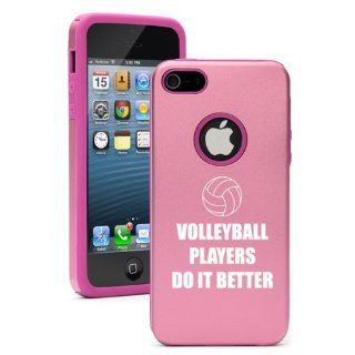 Apple iPhone 5c Pink CD662 Aluminum & Silicone Case Cover Do It Better Volleyball Cell Phones & Accessories