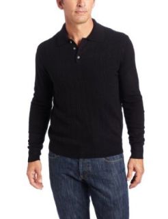 Geoffrey Beene Men's Supersoft Wide Rib Polo, Black, X Large at  Mens Clothing store