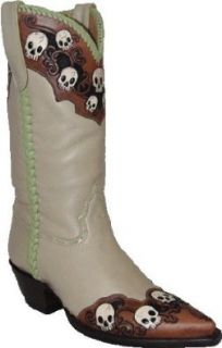 Star Boots Cowboy Hand Tooled Skull Wingtip W7110 Shoes