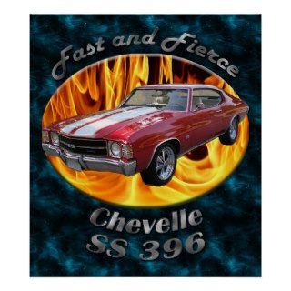Chevy Chevelle SS 396 Blue Nebula Poster