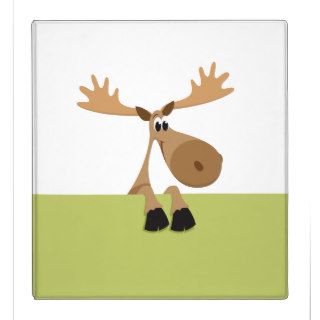 Little moose cartoon green binder