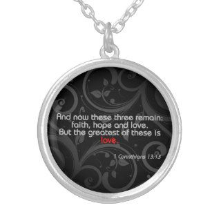 Love Bible Verse, Black/Red Custom Necklace