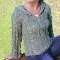Madison Cable Knit Cardigan Sweater (Peru) Women's Clothing