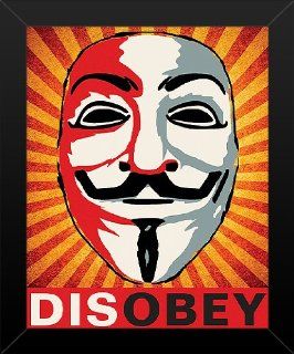 16x20 FRAMED Poster Print Disobey Guy Fawkes Occupy Anonymous   Prints