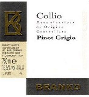 Branko Collio Pinot Grigio 2011 750ML Wine