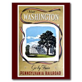 Visit Washington by train, Pennsylvania RR Post Card