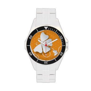 Cute Abstract White Butterfly Vector Pattern Watches
