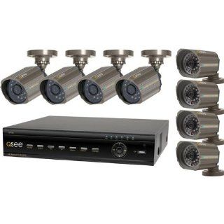 Q See 16 Channel Surveillance System with 500 GB Hard Drive and 8 Weatherproof CCD Cameras (QT426 818 5)  Complete Surveillance Systems  Camera & Photo