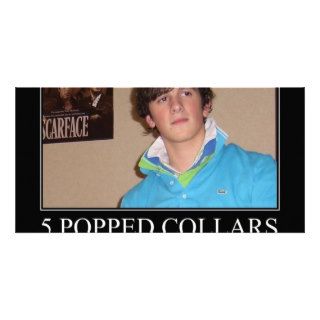 Five Popped Collars Cool Personalized Photo Card