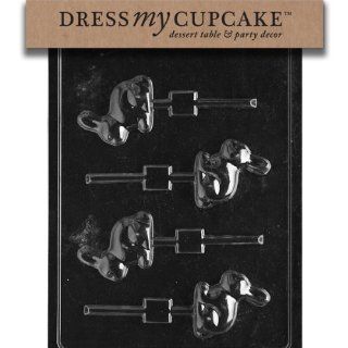 Dress My Cupcake DMCE451 Chocolate Candy Mold, Traditional Bunny Lollipop, Easter Candy Making Molds Kitchen & Dining