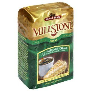 Millstone Hazelnut Cream Decaf Whole Bean Coffee, 12 Ounce Packages (Pack of 2)  Roasted Coffee Beans  Grocery & Gourmet Food