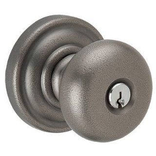 Baldwin 5209.452.entr Distressed Antique Nickel Keyed Entry Classic Knob with 5048 Rose   Doorknobs  