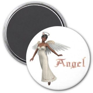 KRW Sweet Angel   African American Fridge Magnets
