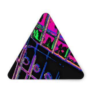 Abstract Pink Guitar Technicolor by Kara Willis Triangle Sticker