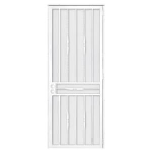Unique Home Designs Cottage Rose 36 in. x 96 in. White Right Hand Outswing Security Door 5SH600WHITE96R