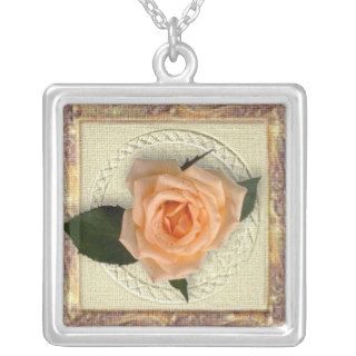 Peach Rose Custom Necklace