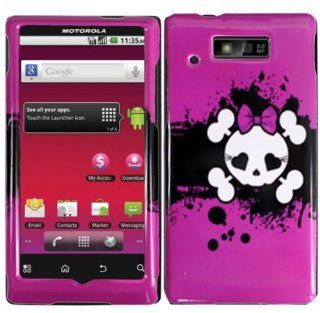 Virgin Mobile Motorola Triumph WX435 Hard Cover Case Pink Skull Cell Phones & Accessories