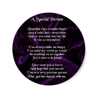Purple Silk   Special Person poem Sticker