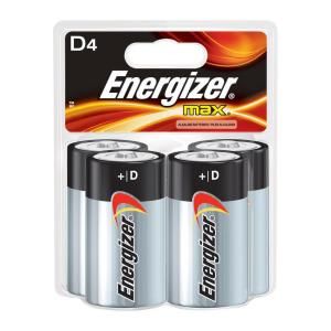 Energizer MAX Alkaline D Battery (4 Pack) E95SBP4T1