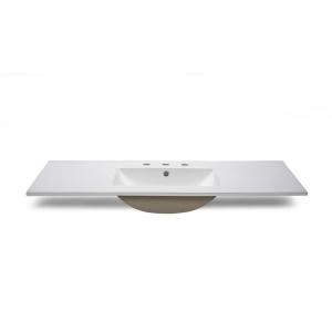 Pegasus 49 in. W China Vanity Top in White with White Basin PEGCVT 490 ISS