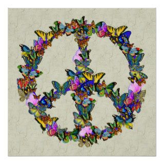 Butterfly Peace Symbol Poster