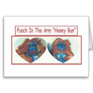 Funny Punch In The Arm "Honey Bun" Anniversary Car Cards