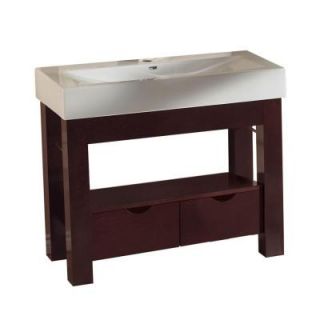 MagickWoods Sonata 40 in. Vanity in Mahogany with Porcelain Top in White 1825 (673/671)