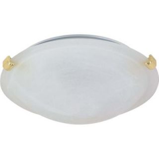 Glomar 2 Light Polished Brass 16 in. Flush Mount TriClip With Alabaster Glass HD 275