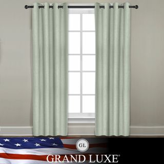 Grand Luxe Sage All Linen Gotham Grommet Window Panel Veratex Curtains