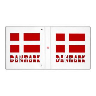 Danmark Flag & Word CC 3 Ring Binder