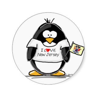 I Love New Jersey Penguin Stickers