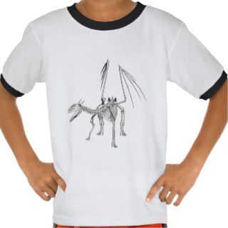3D Halftone Skeleton Dragon 5 T Shirts