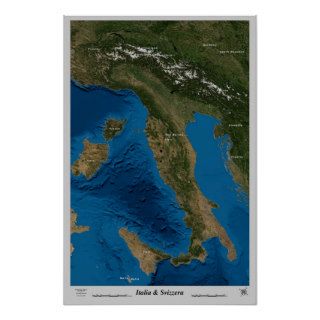 Italy & Switzerland satellite poster