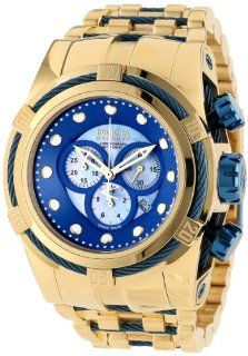 Invicta Men's 12756 Bolt Reserve Chronograph Blue Mother Of Pearl Dial 18k Gold Ion Plated Stainless Steel Watch Invicta Watches