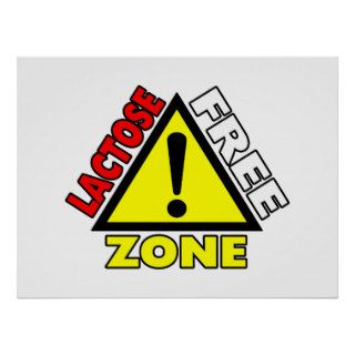 Lactose Free Zone (Dairy Free) Posters