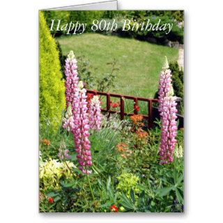 Happy 80th Birthday Flower Card