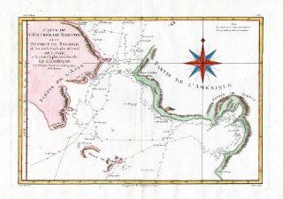 Antique Map BERING STRAIT COOK Bonne 1785   Etchings Prints