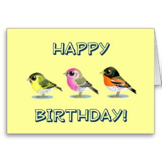Happy Birthday Birds Greeting Cards