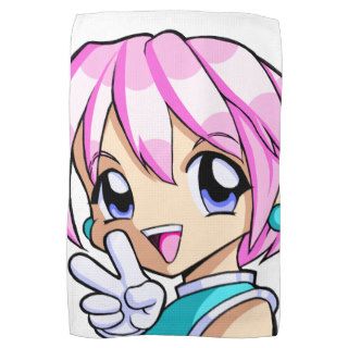Cute Anime Girl Hand Towels