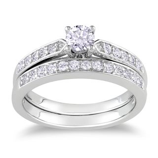 Miadora 14k White Gold 1/2ct TDW Diamond Bridal Ring Set (G H, I1 I2) Miadora One of a Kind Rings