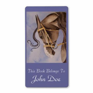 Watercolor Horse Book Plate Shipping Labels
